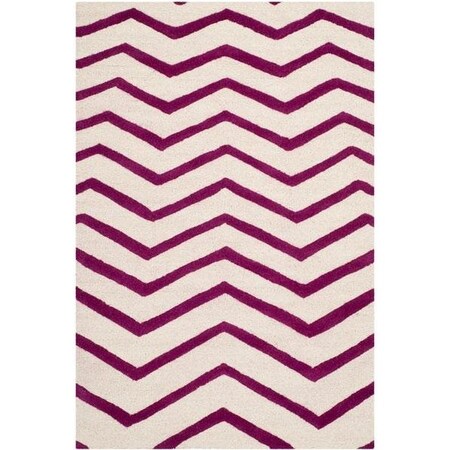 Safavieh Cambridge Hand Tufted Square RugIvory & Fuchsia 6 x 6 ft. CAM714F-6SQ